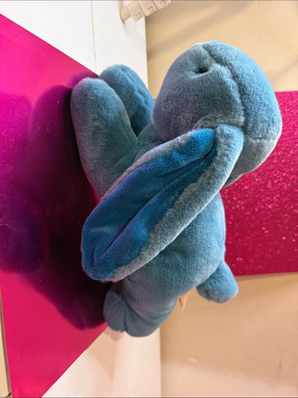 Teal Plush Bunny Stuffed Animal - Soft Blue Velvet